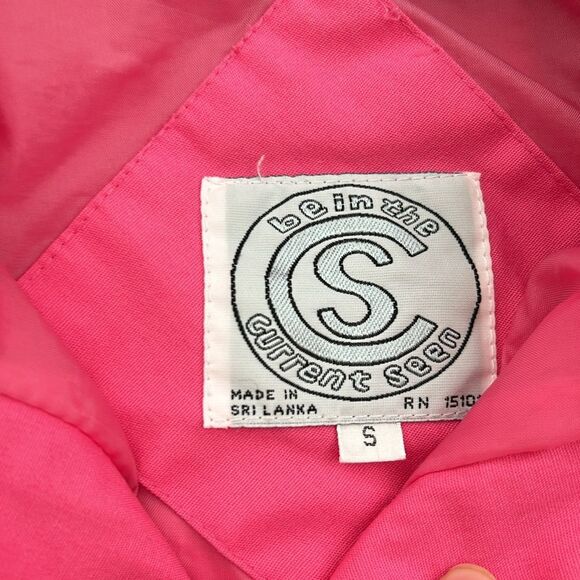 Vintage 80s Be in the Current Seen Hot Pink Lightweight Preppy Jacket Small - Picture 7 of 15